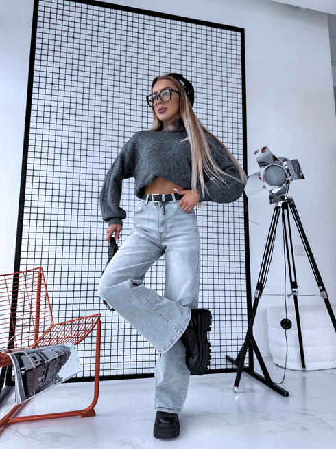 DAD FIT джинсы "WODOO" T265-17 - СВЕТЛО-СЕРЫЕ
